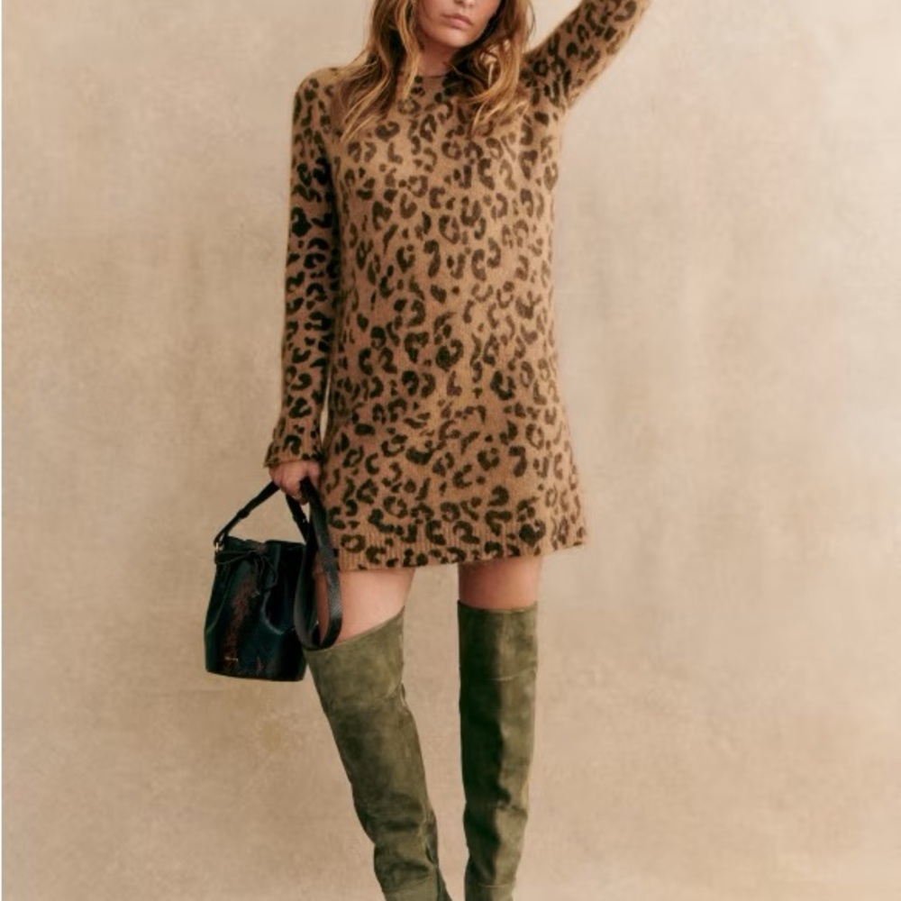 Sezane Brown Fanie Dress in Leopard